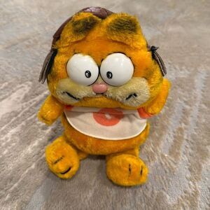 Vtg Fun Farm Garfield Cat plush toy Football Player 1981 Cartoon Stuffed Animal